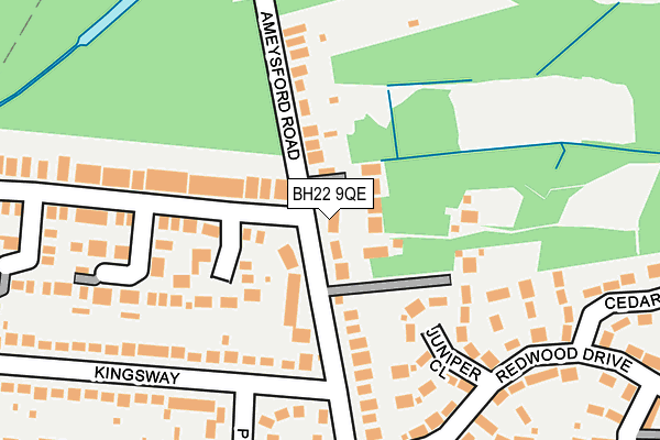 BH22 9QE map - OS OpenMap – Local (Ordnance Survey)