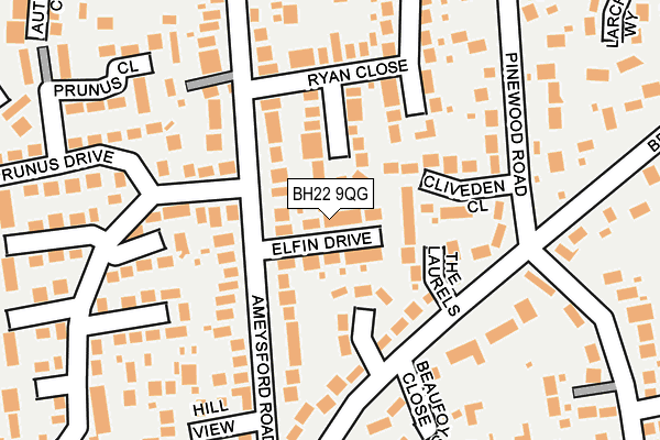 BH22 9QG map - OS OpenMap – Local (Ordnance Survey)