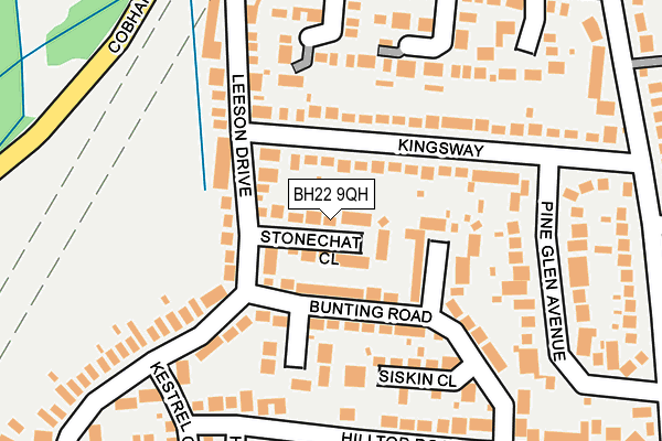 BH22 9QH map - OS OpenMap – Local (Ordnance Survey)