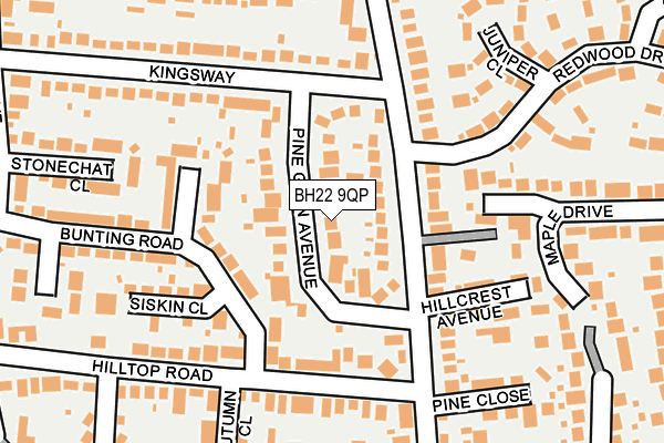 BH22 9QP map - OS OpenMap – Local (Ordnance Survey)