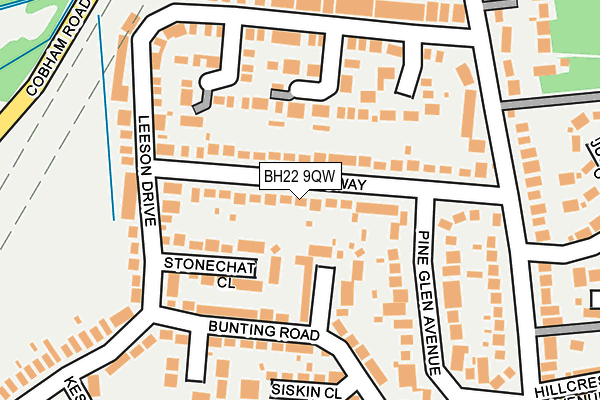BH22 9QW map - OS OpenMap – Local (Ordnance Survey)