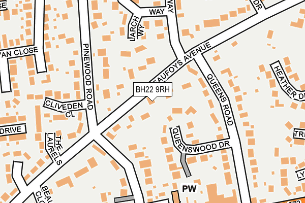 BH22 9RH map - OS OpenMap – Local (Ordnance Survey)
