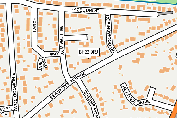 BH22 9RJ map - OS OpenMap – Local (Ordnance Survey)