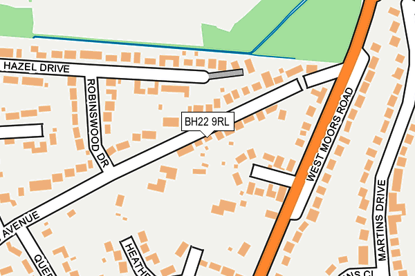 BH22 9RL map - OS OpenMap – Local (Ordnance Survey)