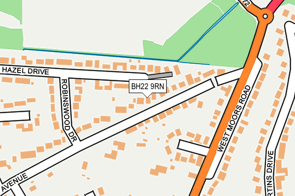 BH22 9RN map - OS OpenMap – Local (Ordnance Survey)