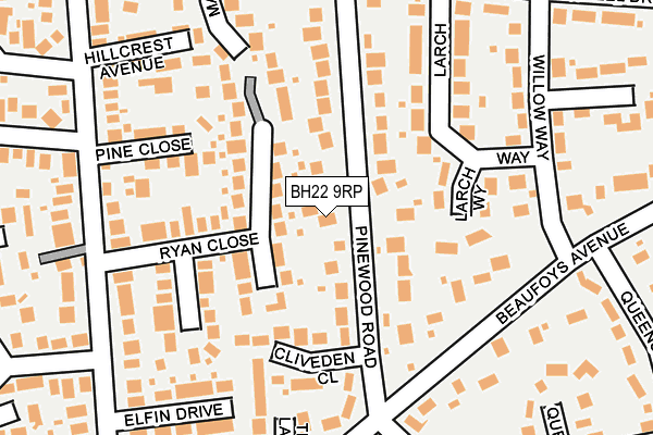 BH22 9RP map - OS OpenMap – Local (Ordnance Survey)