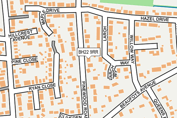BH22 9RR map - OS OpenMap – Local (Ordnance Survey)