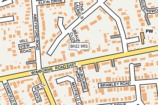 BH22 9RS map - OS OpenMap – Local (Ordnance Survey)