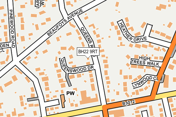 BH22 9RT map - OS OpenMap – Local (Ordnance Survey)