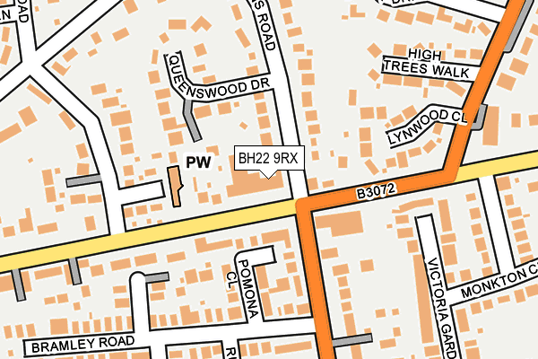 BH22 9RX map - OS OpenMap – Local (Ordnance Survey)