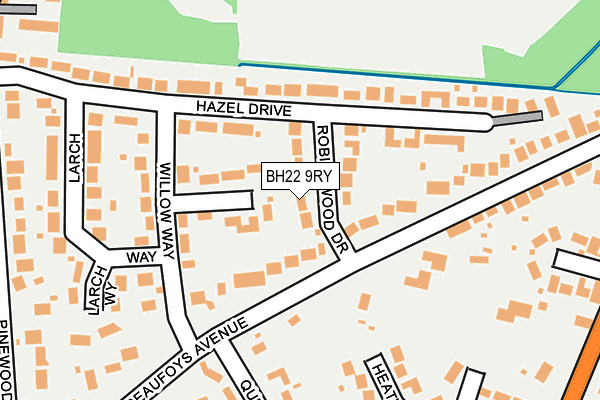 BH22 9RY map - OS OpenMap – Local (Ordnance Survey)
