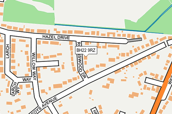 BH22 9RZ map - OS OpenMap – Local (Ordnance Survey)
