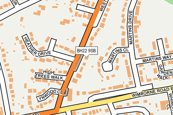 BH22 9SB map - OS OpenMap – Local (Ordnance Survey)