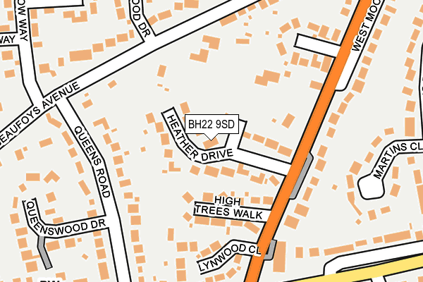 BH22 9SD map - OS OpenMap – Local (Ordnance Survey)