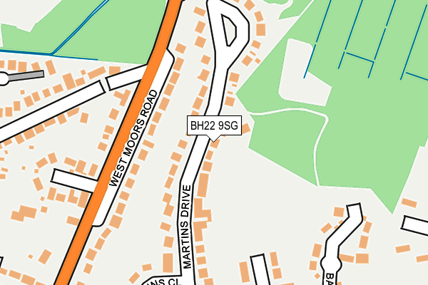 BH22 9SG map - OS OpenMap – Local (Ordnance Survey)