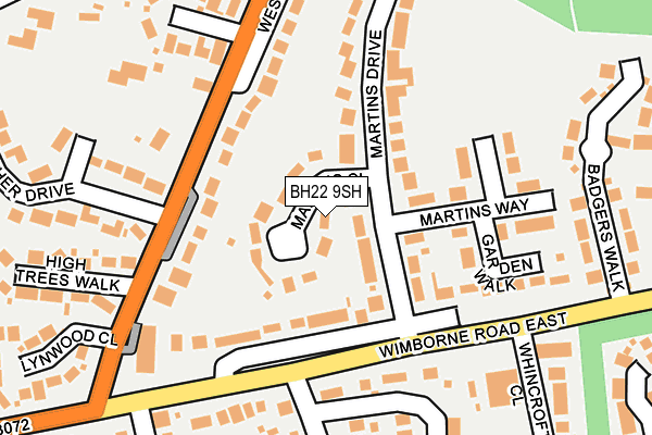 BH22 9SH map - OS OpenMap – Local (Ordnance Survey)
