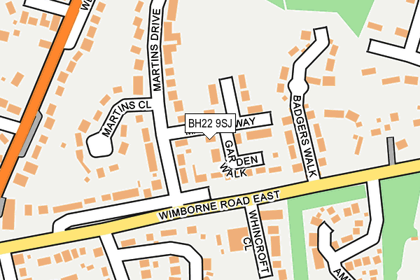 BH22 9SJ map - OS OpenMap – Local (Ordnance Survey)
