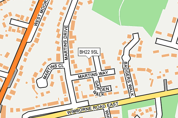 BH22 9SL map - OS OpenMap – Local (Ordnance Survey)