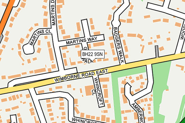 BH22 9SN map - OS OpenMap – Local (Ordnance Survey)