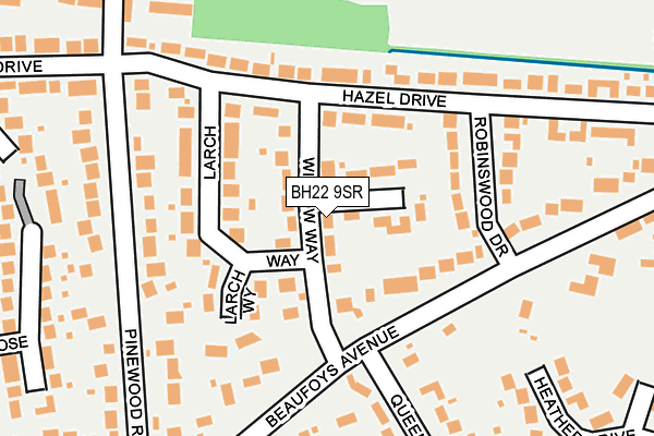BH22 9SR map - OS OpenMap – Local (Ordnance Survey)