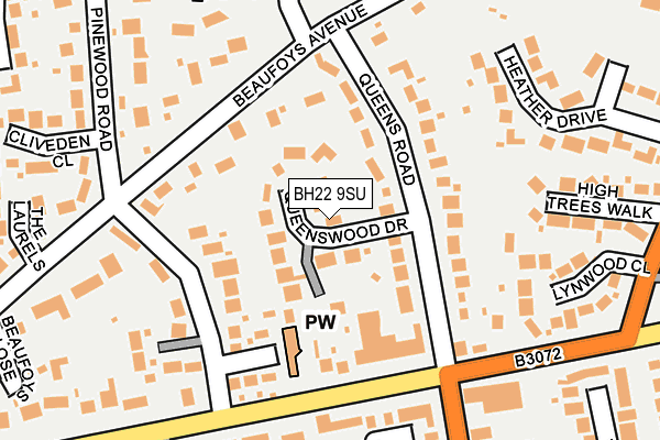 BH22 9SU map - OS OpenMap – Local (Ordnance Survey)