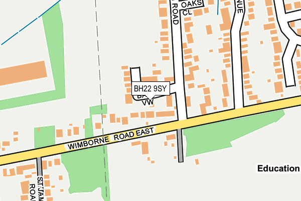 BH22 9SY map - OS OpenMap – Local (Ordnance Survey)
