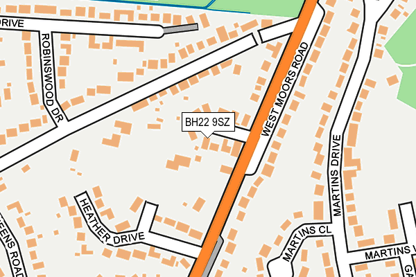 BH22 9SZ map - OS OpenMap – Local (Ordnance Survey)