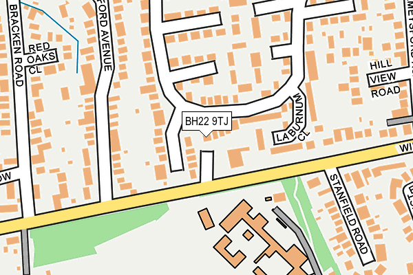 BH22 9TJ map - OS OpenMap – Local (Ordnance Survey)