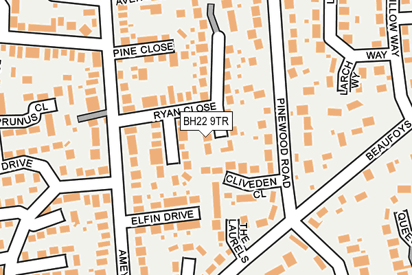 BH22 9TR map - OS OpenMap – Local (Ordnance Survey)