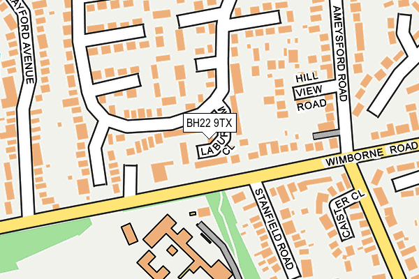 BH22 9TX map - OS OpenMap – Local (Ordnance Survey)