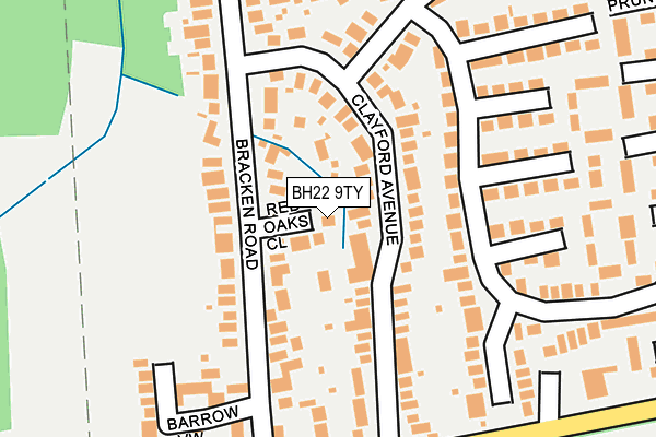 BH22 9TY map - OS OpenMap – Local (Ordnance Survey)