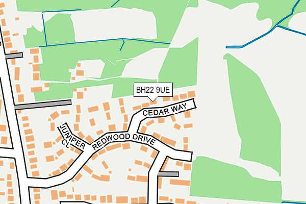 BH22 9UE map - OS OpenMap – Local (Ordnance Survey)