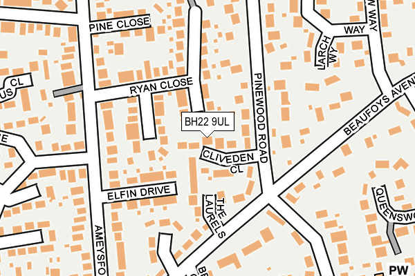 BH22 9UL map - OS OpenMap – Local (Ordnance Survey)