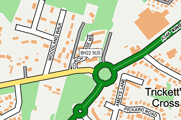 BH22 9US map - OS OpenMap – Local (Ordnance Survey)