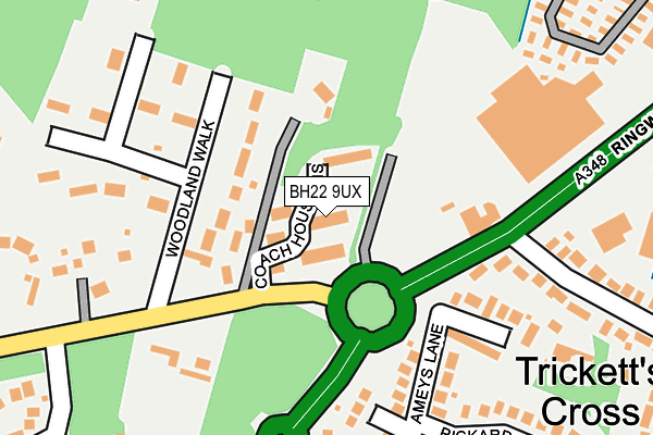 BH22 9UX map - OS OpenMap – Local (Ordnance Survey)