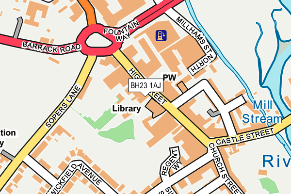BH23 1AJ map - OS OpenMap – Local (Ordnance Survey)
