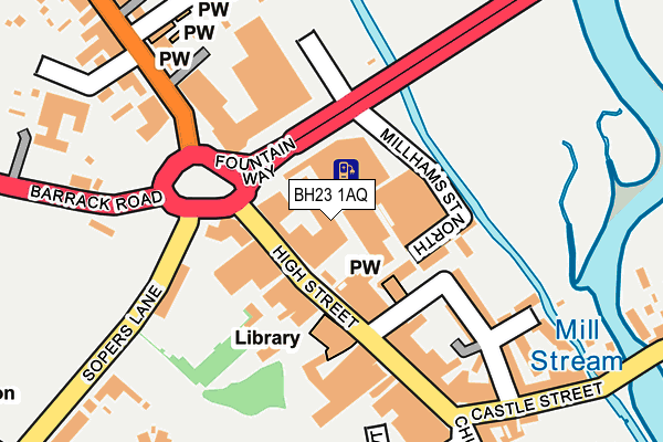 BH23 1AQ map - OS OpenMap – Local (Ordnance Survey)