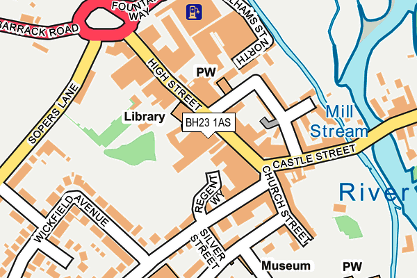 BH23 1AS map - OS OpenMap – Local (Ordnance Survey)