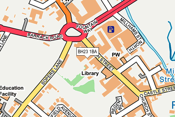 BH23 1BA map - OS OpenMap – Local (Ordnance Survey)