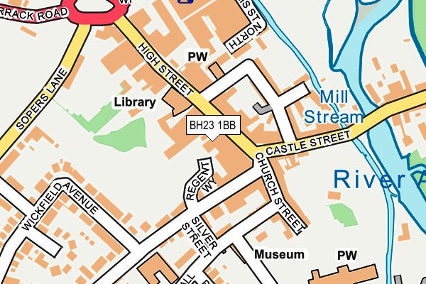 BH23 1BB map - OS OpenMap – Local (Ordnance Survey)