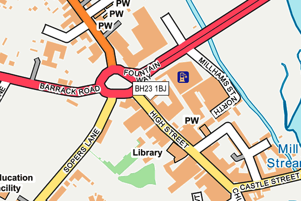 BH23 1BJ map - OS OpenMap – Local (Ordnance Survey)