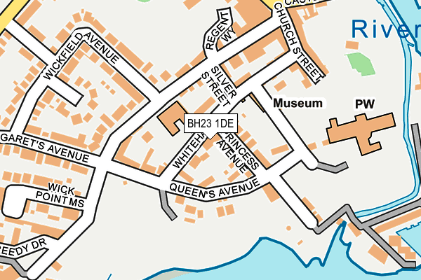 BH23 1DE map - OS OpenMap – Local (Ordnance Survey)