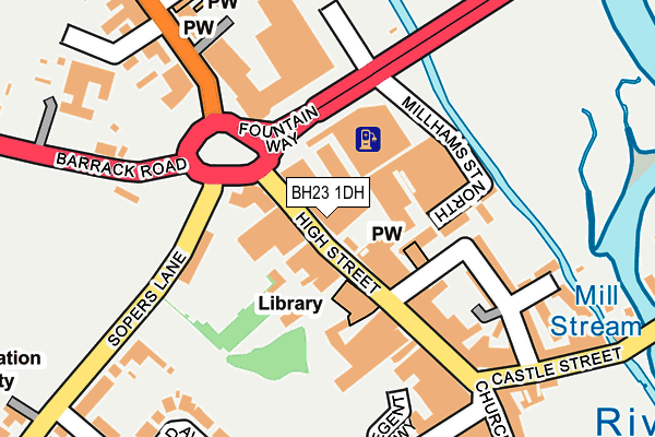 BH23 1DH map - OS OpenMap – Local (Ordnance Survey)
