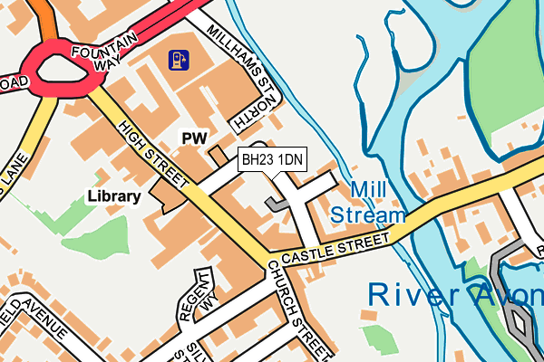 BH23 1DN map - OS OpenMap – Local (Ordnance Survey)