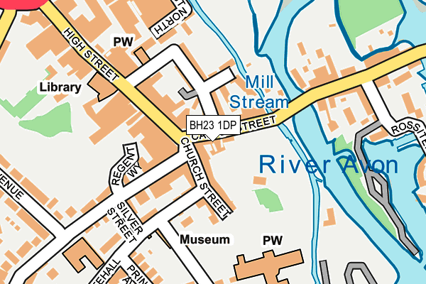 BH23 1DP map - OS OpenMap – Local (Ordnance Survey)