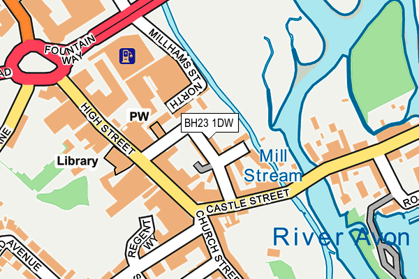 BH23 1DW map - OS OpenMap – Local (Ordnance Survey)