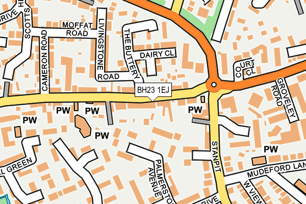 BH23 1EJ map - OS OpenMap – Local (Ordnance Survey)