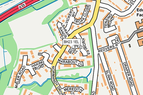 BH23 1EL map - OS OpenMap – Local (Ordnance Survey)
