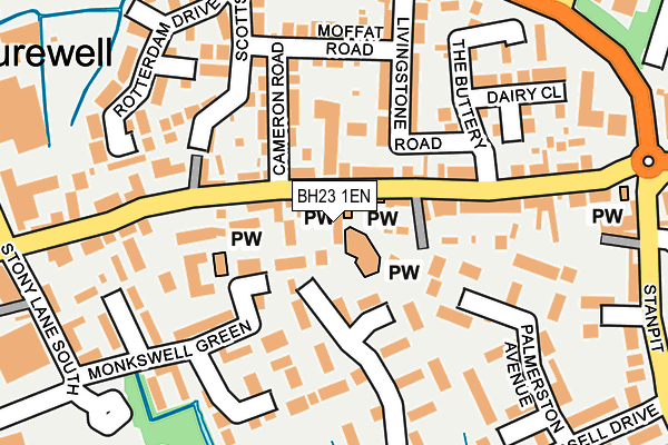 BH23 1EN map - OS OpenMap – Local (Ordnance Survey)