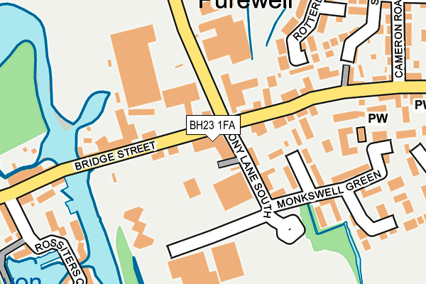 BH23 1FA map - OS OpenMap – Local (Ordnance Survey)